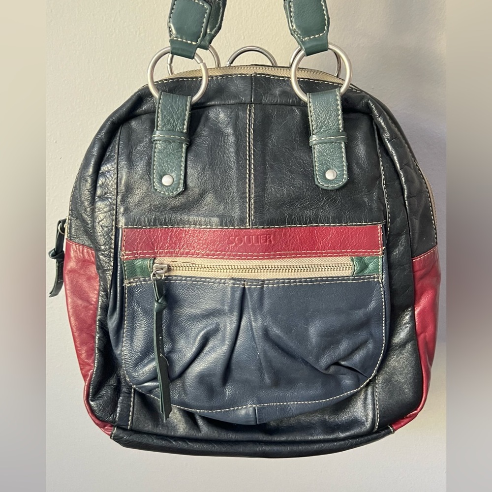 real leather backpack